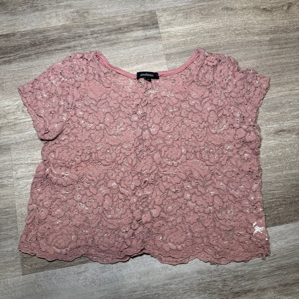 Ambience rose blush color Lacey‎ top size medium